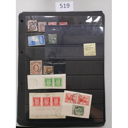 519 - GB MISC.  An interesting range of mainly QV incl. much Line Engraved on stocksheets  incl. postmark ... 