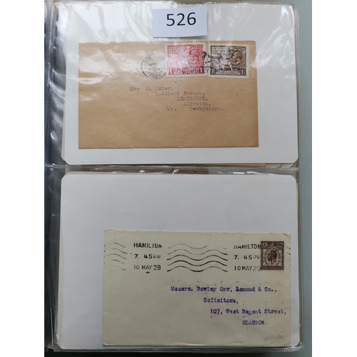 526 - GB MISC.  FIRST DAY COVERS. Collection in 2 albums with plain FDC's incl. 1924 Wembley's with Exhibi... 