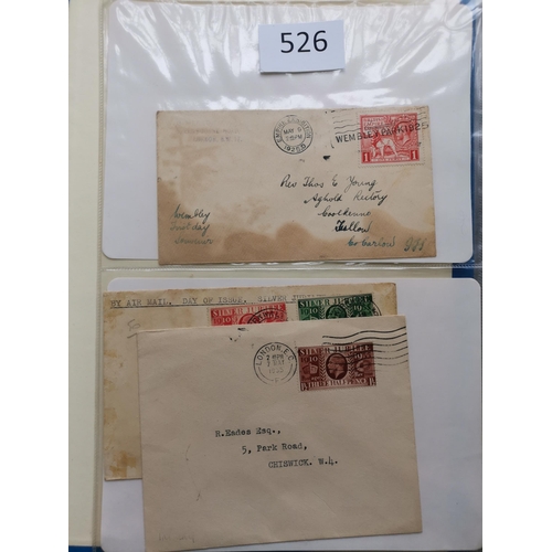 526 - GB MISC.  FIRST DAY COVERS. Collection in 2 albums with plain FDC's incl. 1924 Wembley's with Exhibi... 