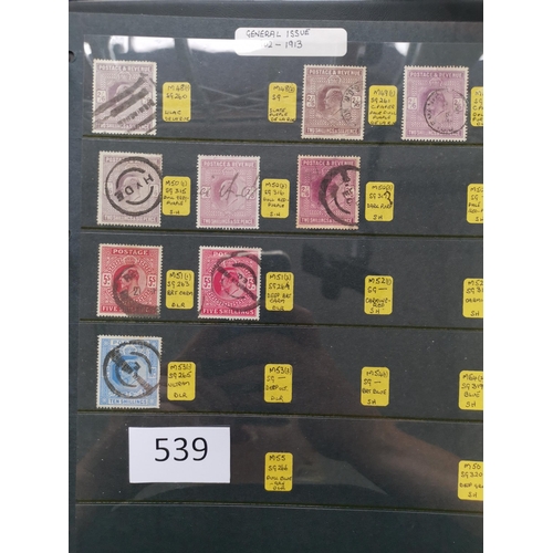 539 - GB MISC.  Used collection in binder incl. 1840 1d black (poor)  1864 1d plates apparently nearly com... 