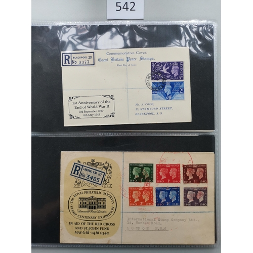 542 - GB MISC.  FIRST DAY COVERS.  Illustrated FDC's  varied condition  mainly KGVI incl. 1940 Centenary  ... 