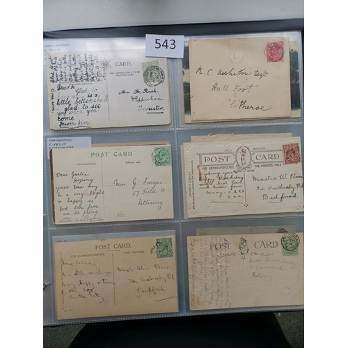 543 - GB MISC.  NORTHANTS POSTAL HISTORY.  A collection of postcards in large binder  much KEVII with a us... 