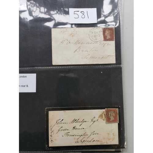 581 - QV.  COVERS. A small collection  varied condition  incl. 1841 1d red covers x 11  and Surface Printe... 