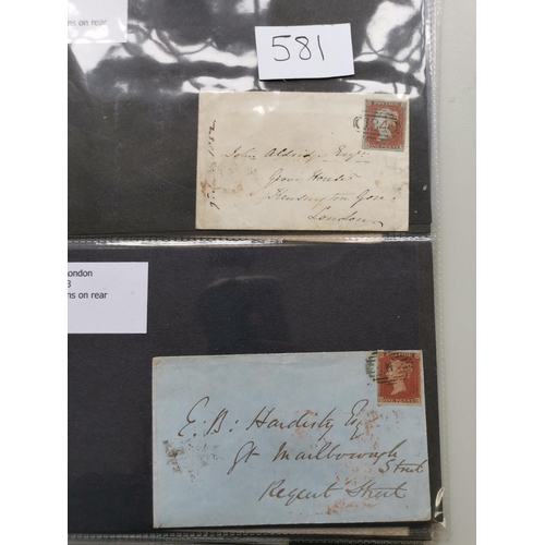 581 - QV.  COVERS. A small collection  varied condition  incl. 1841 1d red covers x 11  and Surface Printe... 