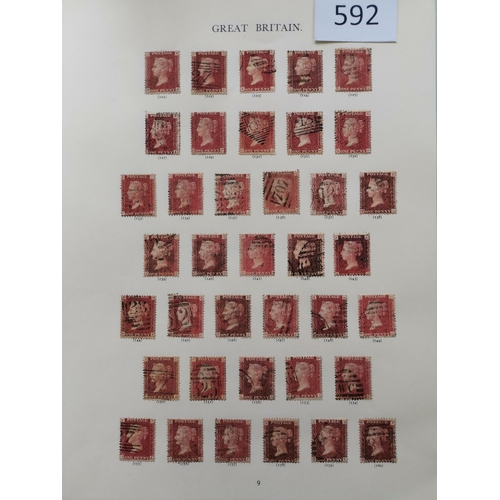 592 - QV.  1864 1d plates to Pl. 224 used on Windsor leaves (Pl.220 is M)  Pl. 113 is a pair.  Generally g... 