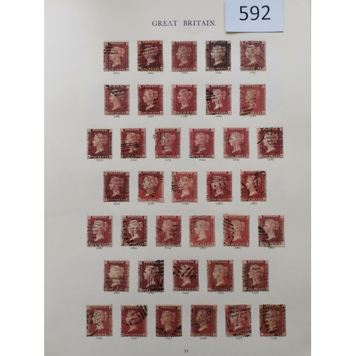 592 - QV.  1864 1d plates to Pl. 224 used on Windsor leaves (Pl.220 is M)  Pl. 113 is a pair.  Generally g... 