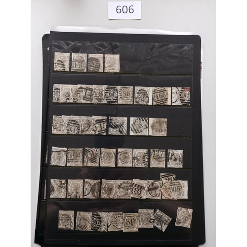 606 - QV.  Surface Printed duplicated used range of 2½d   3d  4d and 6d vals on stocksheets  varied condit... 