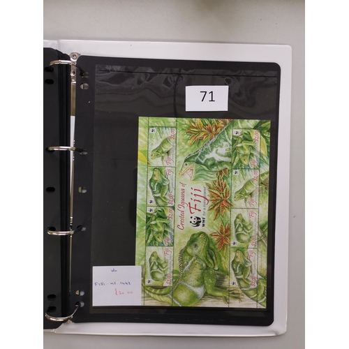 71 - MIXED WORLD.  WORLD WILDLIFE FUND. A UM collection of BC and Foreign sets on stocksheets in binder. ... 