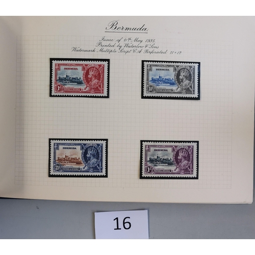 16 - MIXED WORLD.  1935 SILVER JUBILEE. Omnibus issues complete M or o.g. in special album  incl. Egypt 1... 