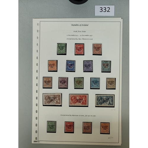 332 - IRELAND.  OVERPRINTS ON GB. Collection of nearly all M to 10/- (4) incl. different printings. etc. (... 