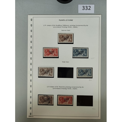 332 - IRELAND.  OVERPRINTS ON GB. Collection of nearly all M to 10/- (4) incl. different printings. etc. (... 