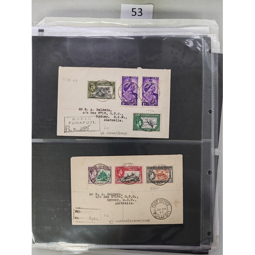 53 - MIXED WORLD.  POSTAL HISTORY. Range of covers incl. 3 with Tristan da Cunha cachets  Gilbert and Ell... 