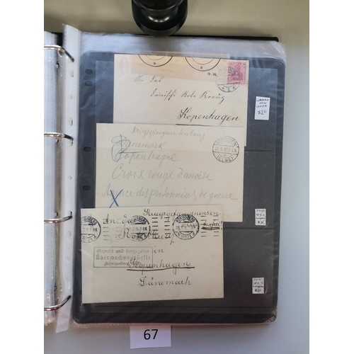 67 - MIXED WORLD.  WORLD WAR I MAIL. A collection of covers/cards the majority used  P.O.W. mail etc. (87... 