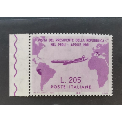 179 - ITALY.  1961 Gronchi 205l rose-lilac error of colour marginal UM. 1976 Bolaffi certificate. (1)