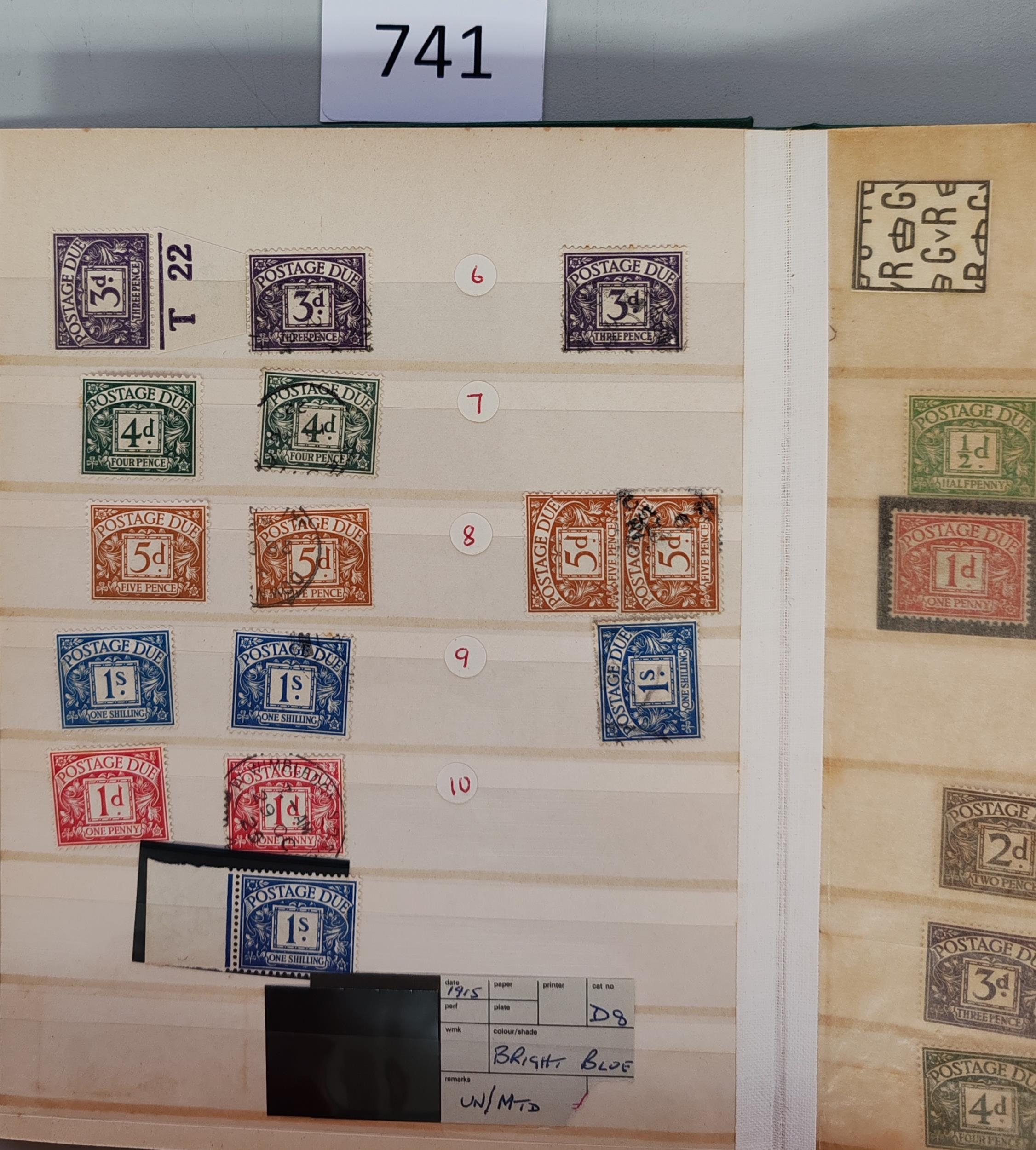 POSTAGE DUES. POSTAGE DUES. A collection in 3 small stockbooks 1914 ...