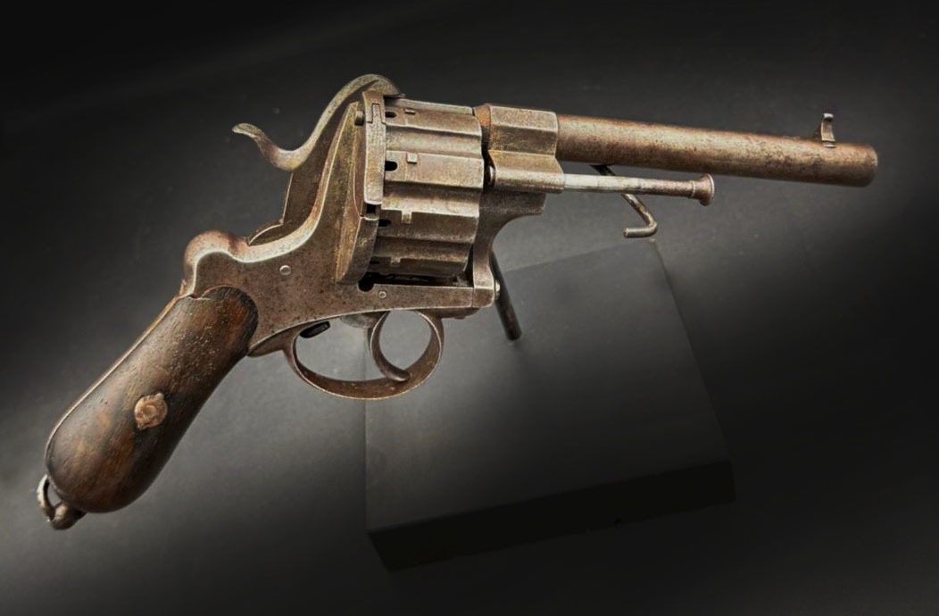 An antique 10 Shot Double and Single Action Pinfire Revolver.This ...