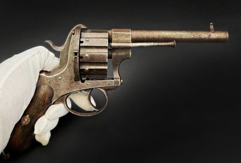 An antique 10 Shot Double and Single Action Pinfire Revolver.This ...