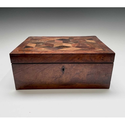 1 - A rare Jamaican specimen wood workbox, by James Pithin, Kingston, Jamaica, circa 1840, the lid inlai... 