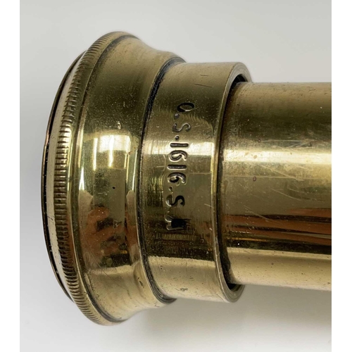 109 - A Naval brass three drawer telescope, by Broadhurst Clarkson & Co, marked 'TEL.SCT.REGT.MK.II S, B.C... 