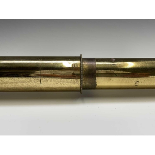 110 - A Naval brass three draw telescope, by Broadhurst, Clarkson & Co Ltd, 63 Farringdon Road London EC, ... 