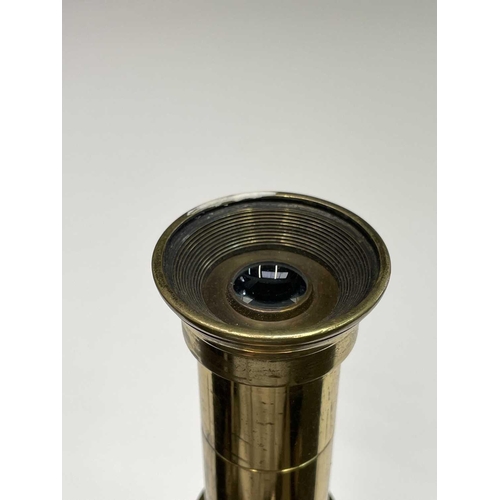 110 - A Naval brass three draw telescope, by Broadhurst, Clarkson & Co Ltd, 63 Farringdon Road London EC, ... 