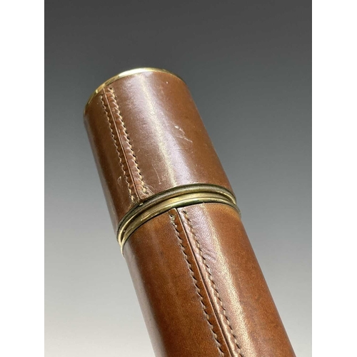 110 - A Naval brass three draw telescope, by Broadhurst, Clarkson & Co Ltd, 63 Farringdon Road London EC, ... 