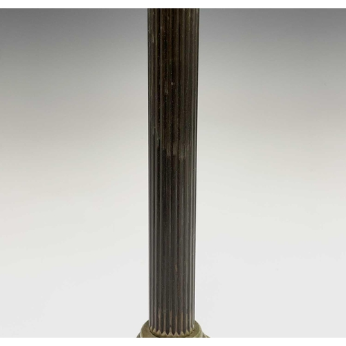 124 - A 20th century brass Corinthian column table lamp. Height 32.5cm.