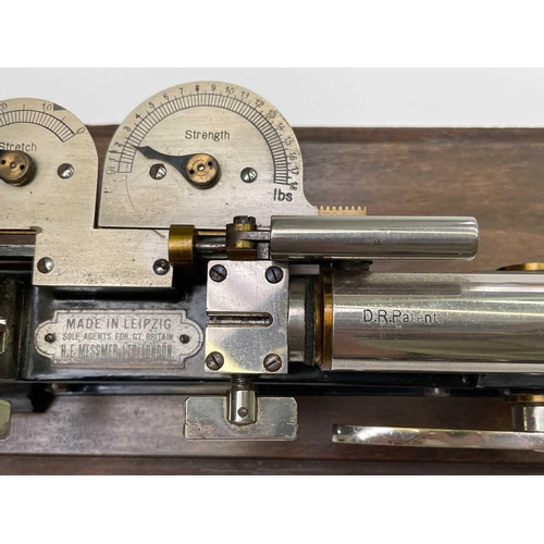 136 - A rapid paper tester, by Schopper, Leipzig, retailed by Messmer Ltd, London, in fitted case complete... 