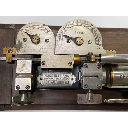 136 - A rapid paper tester, by Schopper, Leipzig, retailed by Messmer Ltd, London, in fitted case complete... 