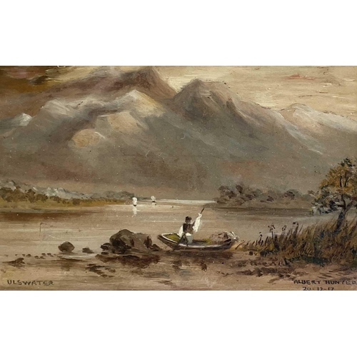 1415 - Albert HUNTER (Late 19th/Early 20th Century English School) Seven small landscape oil paintings Larg... 