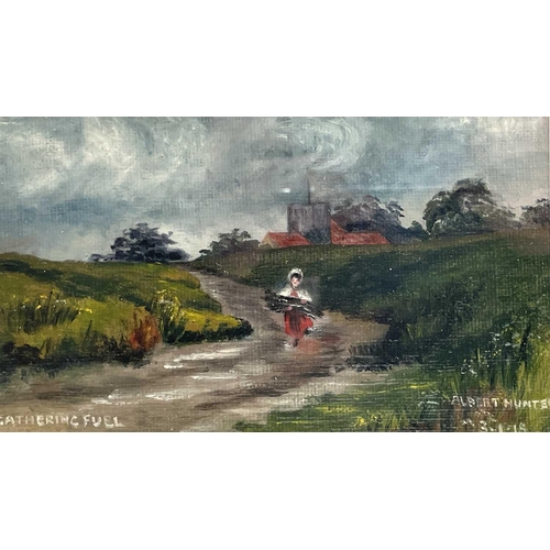 1415 - Albert HUNTER (Late 19th/Early 20th Century English School) Seven small landscape oil paintings Larg... 