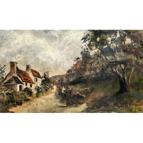 1415 - Albert HUNTER (Late 19th/Early 20th Century English School) Seven small landscape oil paintings Larg... 