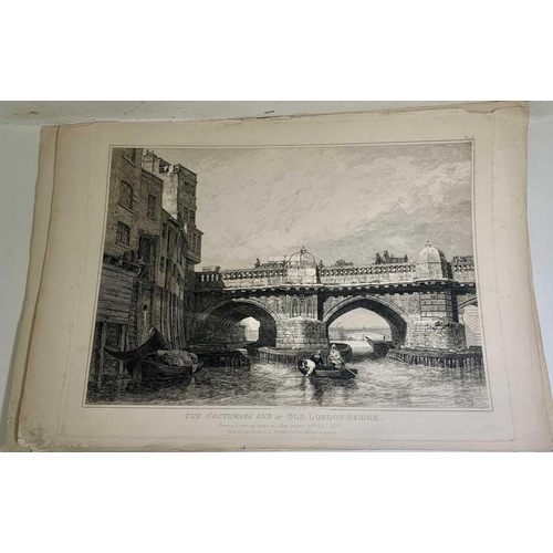 1423 - Edward William COOKE (1811-1880) Old London Bridge Engravings with descriptions from the twelve plat... 