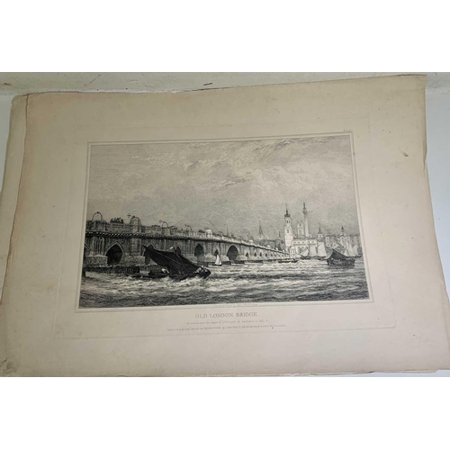 1423 - Edward William COOKE (1811-1880) Old London Bridge Engravings with descriptions from the twelve plat... 