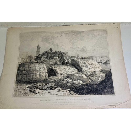 1423 - Edward William COOKE (1811-1880) Old London Bridge Engravings with descriptions from the twelve plat... 