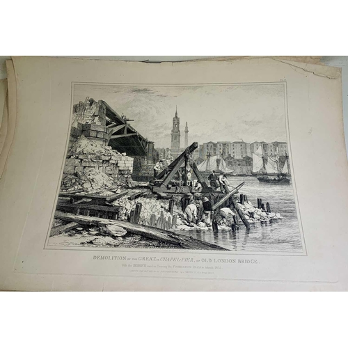 1423 - Edward William COOKE (1811-1880) Old London Bridge Engravings with descriptions from the twelve plat... 