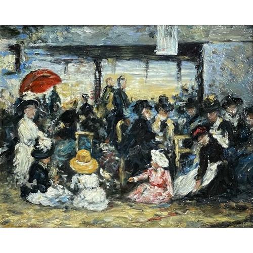 1424 - In the manner of Eugene BOUDIN The Tea Party and A Day at the Beach Two late 20th/early 21st Century... 