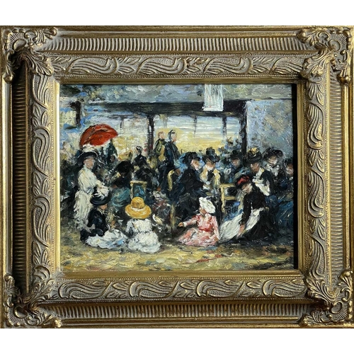 1424 - In the manner of Eugene BOUDIN The Tea Party and A Day at the Beach Two late 20th/early 21st Century... 