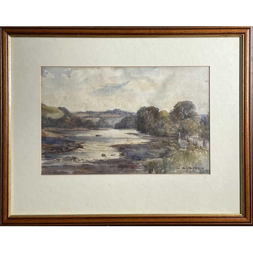 1427 - Sidney James BEER (1875-1952) Helford River Landscape Watercolour Signed 17 x 26.5cm