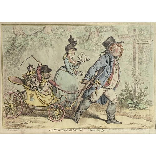 1432 - James GILLRAY (1757-1815) La Promenade en Famille - a Sketch from Life Etching with hand-colouring P... 