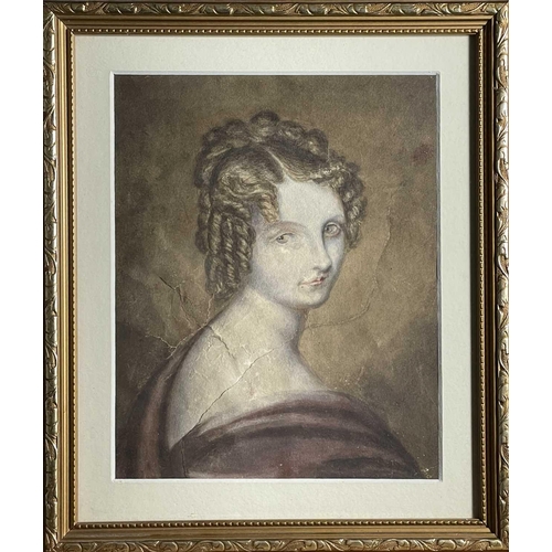 1433 - 19th Century British School Head and Shoulder Portrait of a Young Woman Watercolour 24 x 19.5cm