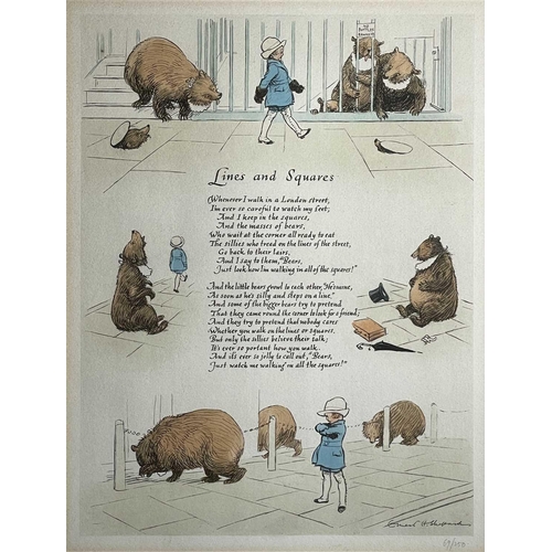 1437 - A.A. MILNE and E.H.SHEPARD ‘The King’s Breakfast’ and ‘Lines and Squares’ Two hand coloured nursery ... 