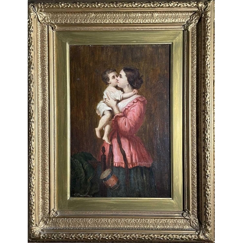 1455 - James BUCHANAN RA (fl. 1848-1855) Mother and Child Oil on canvas Signed 44.5 x 29.5cm