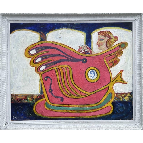 1469 - Simeon STAFFORD (b.1956) 'Bumper Car' (No. 9) Oil on board Signed Further signed and inscribed as ti... 