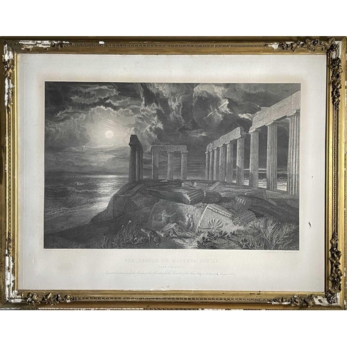 1489 - James Tibbitts WILLMORE (1800-1863), The Temple Of Minerva Sunias, Cape Colonna after JMW TURNER, en... 