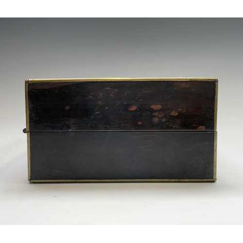 149 - A Regency coromandel and brass bound small box, with leather fitted interior, possibly formerly a Ge... 