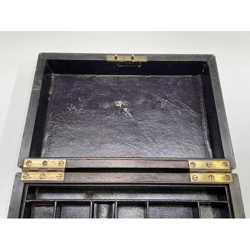 149 - A Regency coromandel and brass bound small box, with leather fitted interior, possibly formerly a Ge... 