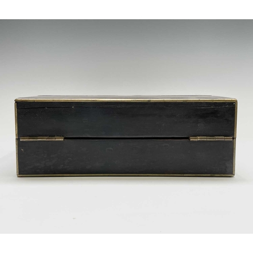 149 - A Regency coromandel and brass bound small box, with leather fitted interior, possibly formerly a Ge... 