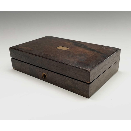 149 - A Regency coromandel and brass bound small box, with leather fitted interior, possibly formerly a Ge... 