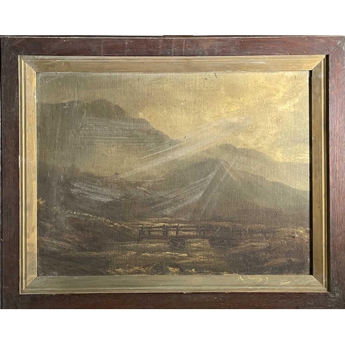 1492 - Two framed early 20th century oil on board paintings by the same hand, each of moorland and each ima... 